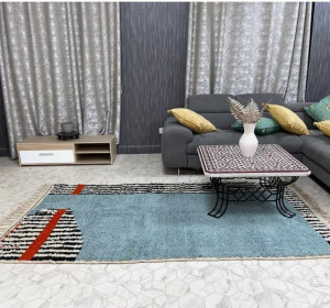 Fez Blue Medallion Hand Knotted Rug