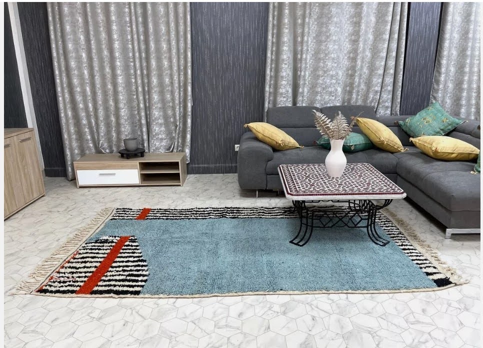 Fez Blue Medallion Hand Knotted Rug