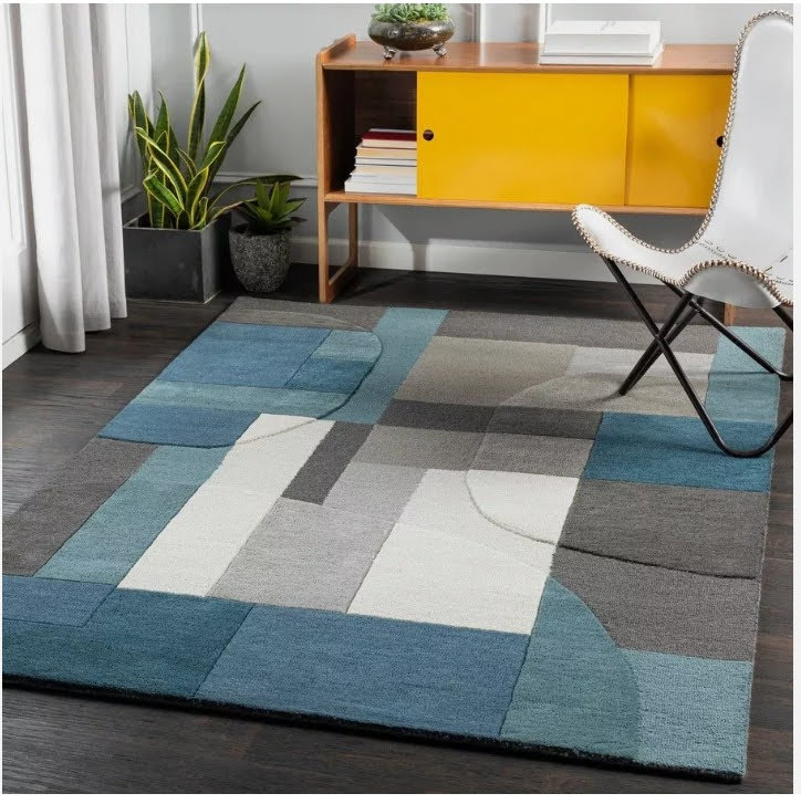 Ocean Mist Blue Hand Tufted Rug